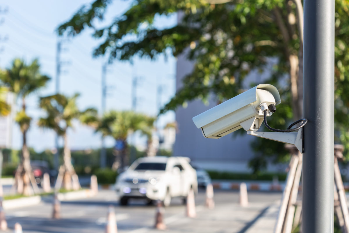 cctv camera on pole