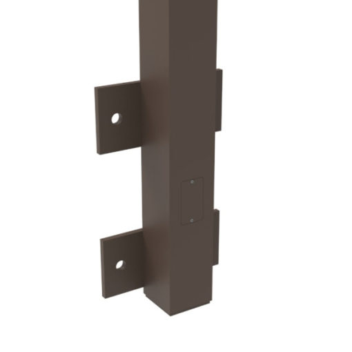 Square Pole Wall Mount Details. Side View
