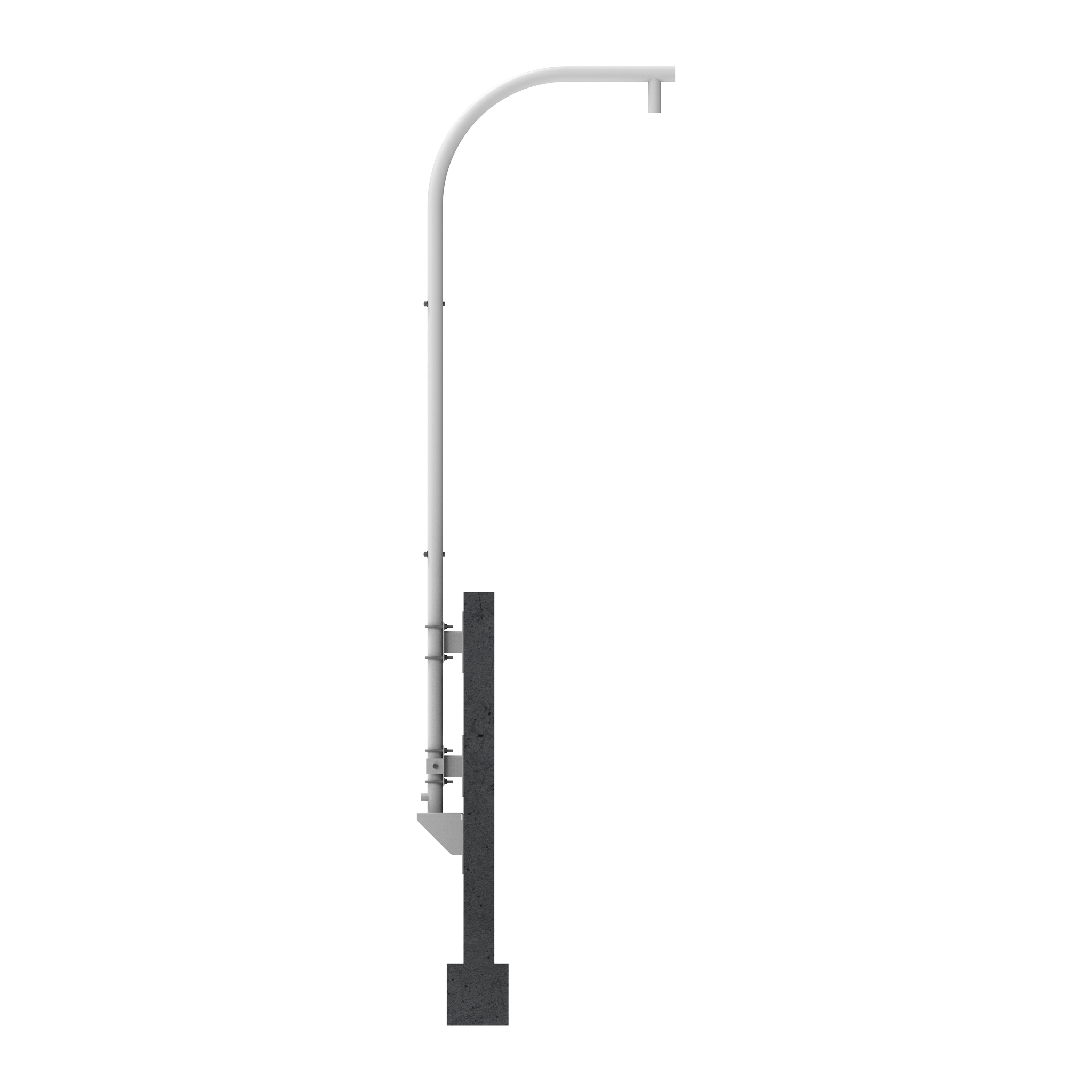 Wall mount camera pole. White powder coat