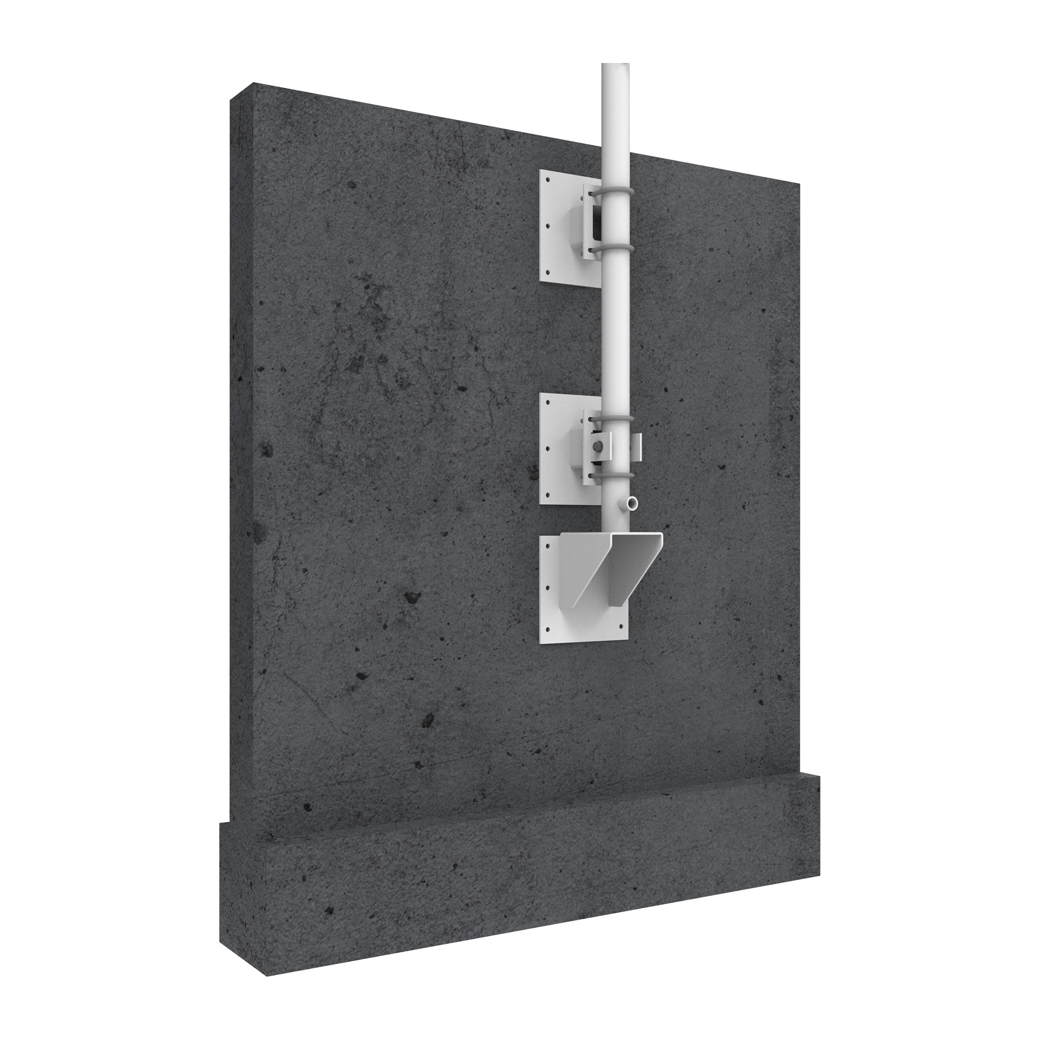 Wall mount camera pole brackets view