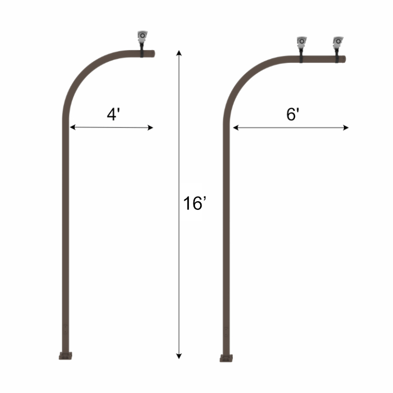 16 ft 4 and 6 ft extension arm. Camera Mounting Pole. CameraPoles.ORG
